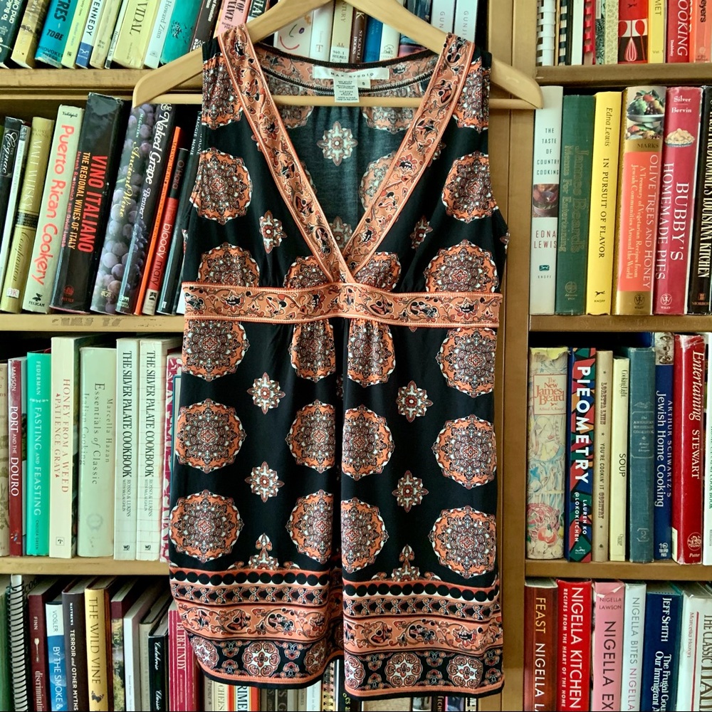 Max Studio Circles Sleeveless Empire Waist Top S